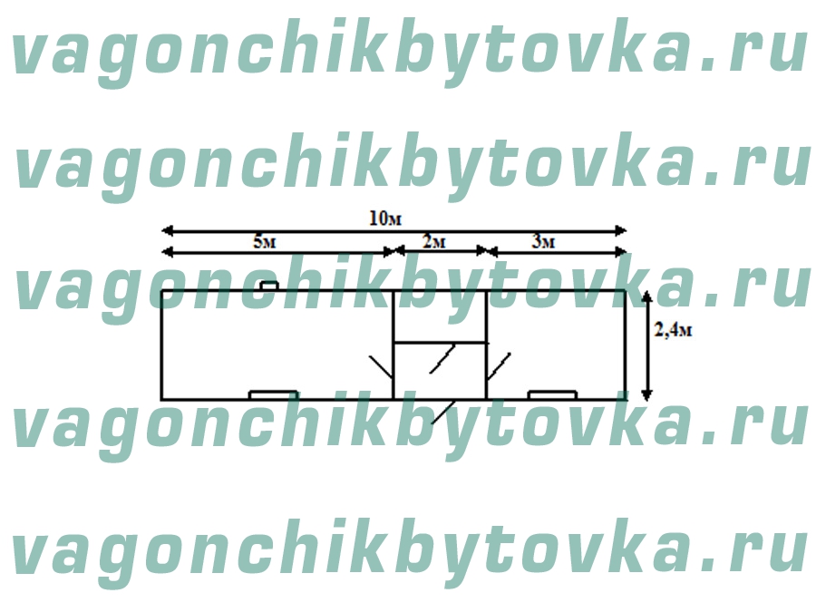 Дача из металлического вагончика 10м